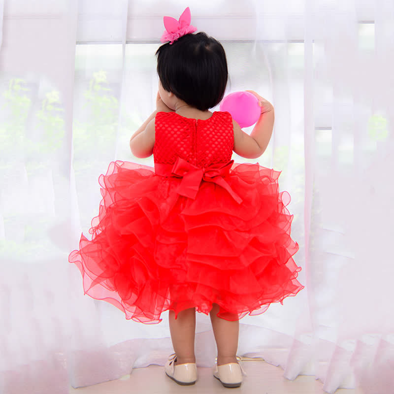 Mesh Folds Bow Sleeveless Midi Dresses - image 12