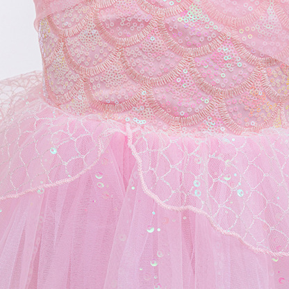 Mesh Sequins Sleeveless Mid-long Dresses - image 6