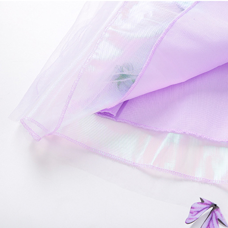 Mesh Butterfly Sequins Short Sleeve Midi Dresses - image 8