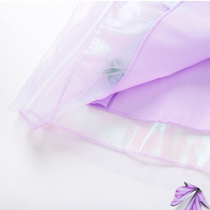 Mesh Butterfly Sequins Short Sleeve Midi Dresses - image 8