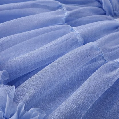 [Archive Sale] Mesh Folds Bow Long Sleeve Regular Dresses - image 7