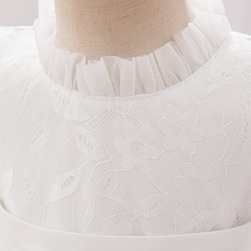 Lace Ruched Short Sleeve Midi Dresses - image 4