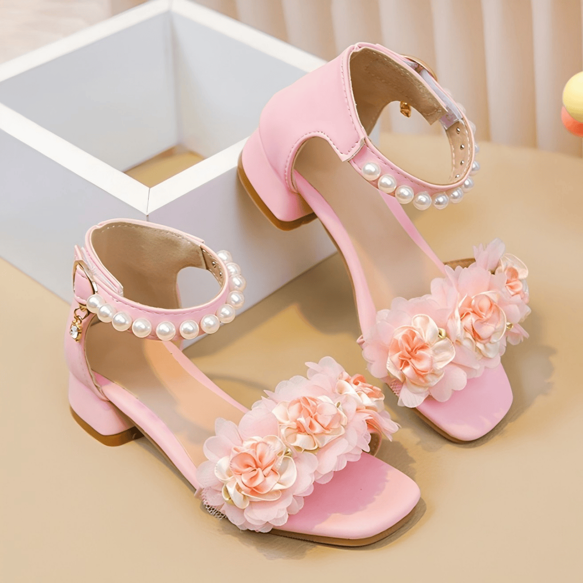 Solid Rosette Open Toe Sandals  - image 7