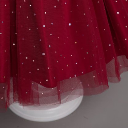 Mesh Lace Glitter Short Sleeve Mid-long Dresses - image 15