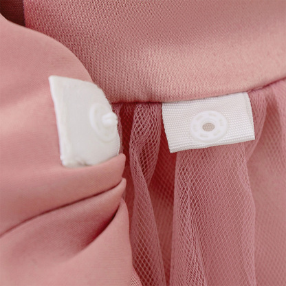 Mesh Lace Bow Lace Short Sleeve Mid-long Dresses - image 8