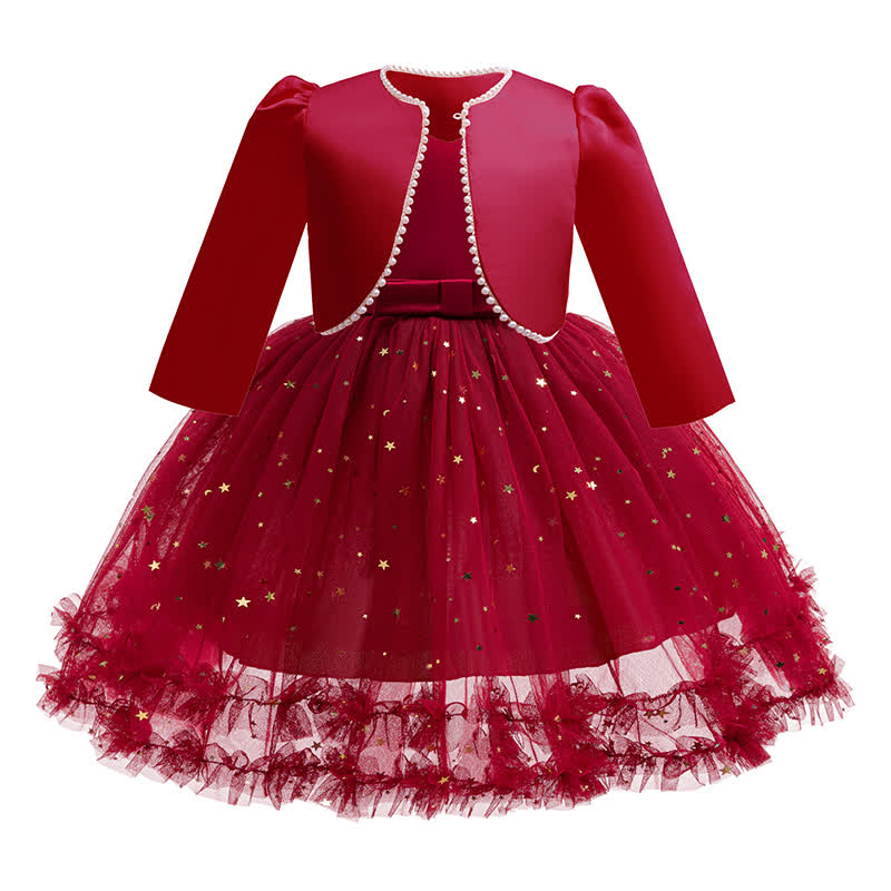 Silk Fabrics Bow Long Sleeve Midi Two-piece Set - image 3