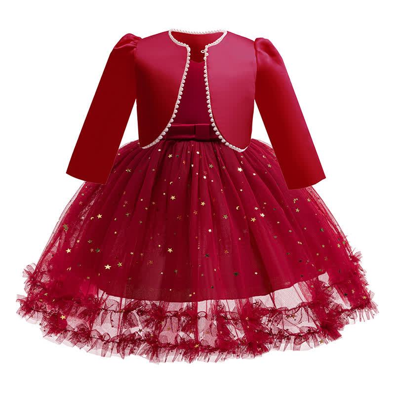 Silk Fabrics Bow Long Sleeve Midi Two-piece Set - image 3