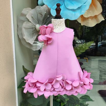 Scuba Knit Rosette Sleeveless Midi Dresses - Pink - 12-13Y - image 7