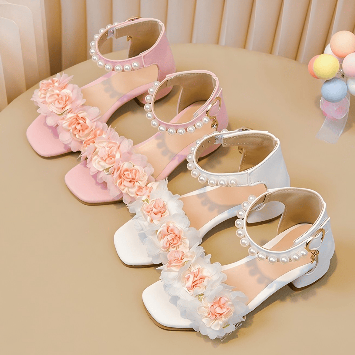Solid Rosette Open Toe Sandals  - image 14