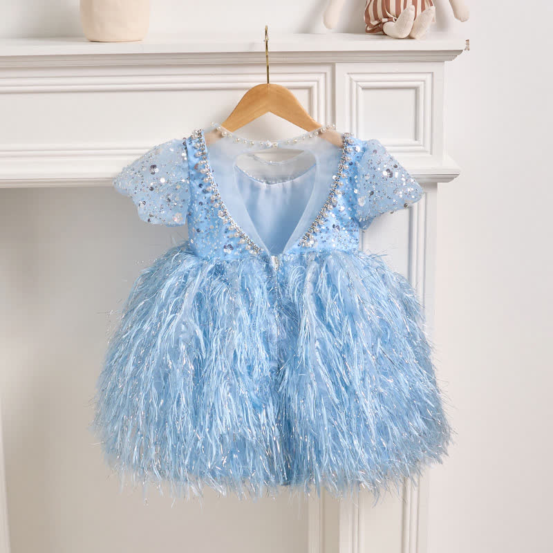 Beaded Tassel Puff Sleeve Mid-long Dresses - image 19