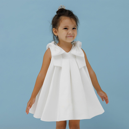 Satin Bow Sleeveless Mid-long Dresses - image 5