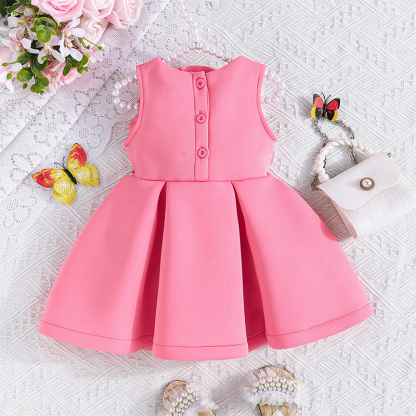 Scuba Knit Rosette Sleeveless Regular Dresses - image 5