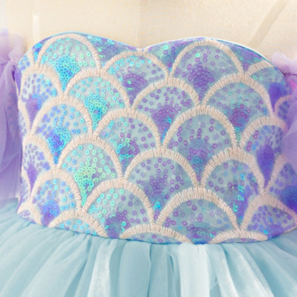 Mesh Tiered Short Sleeve Midi Dresses - image 5