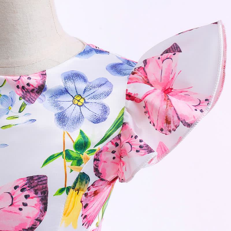 Polyester Cotton Printing  Bow Sleeveless Midi Dresses - image 6