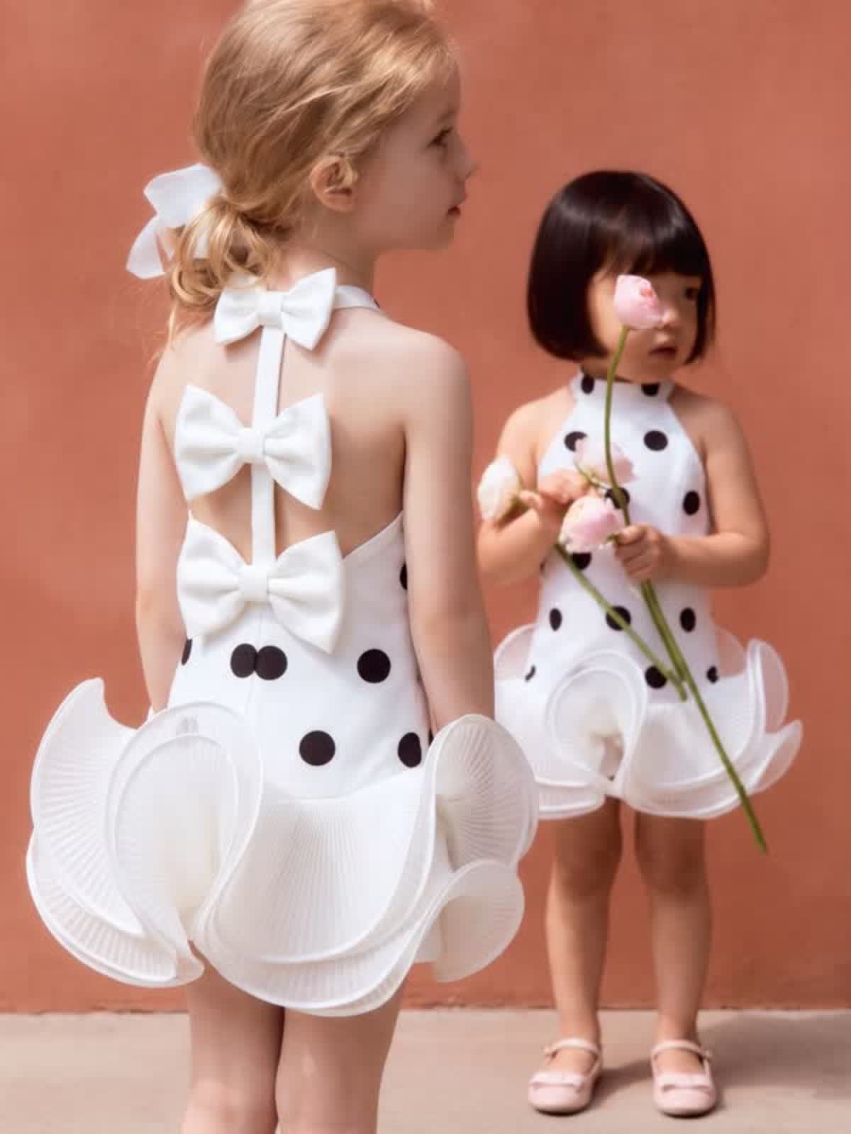 SCUBA KNIT Bow Sleeveless Short Dresses - image 10