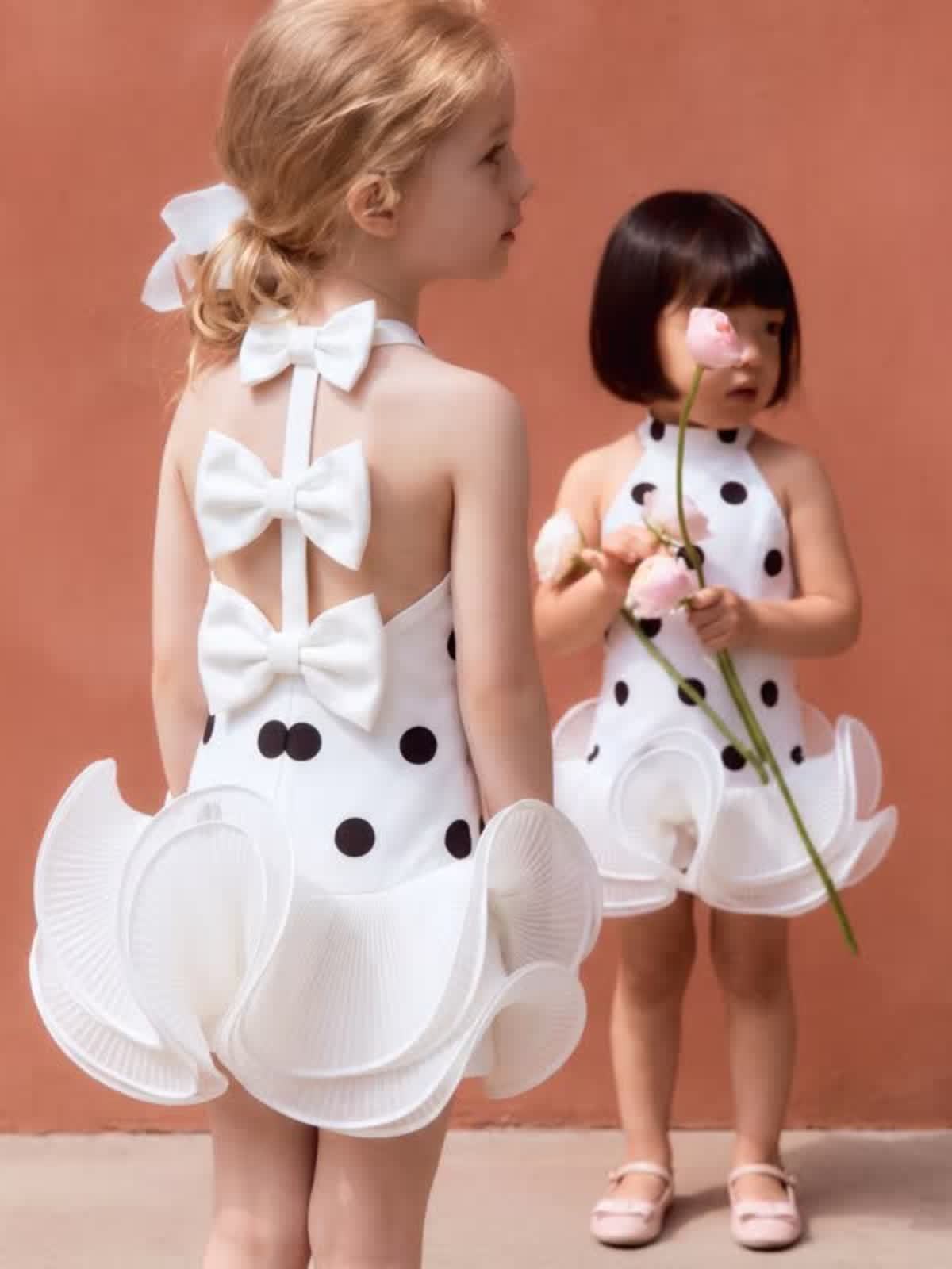 SCUBA KNIT Bow Sleeveless Short Dresses - image 10