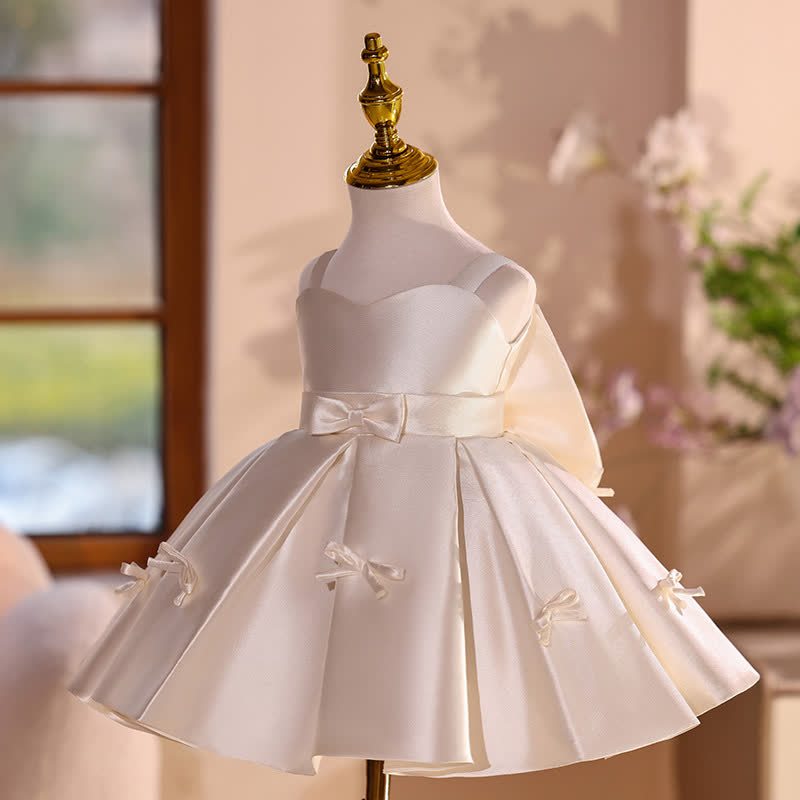 Satin Bow Sleeveless Short Dresses - image 3