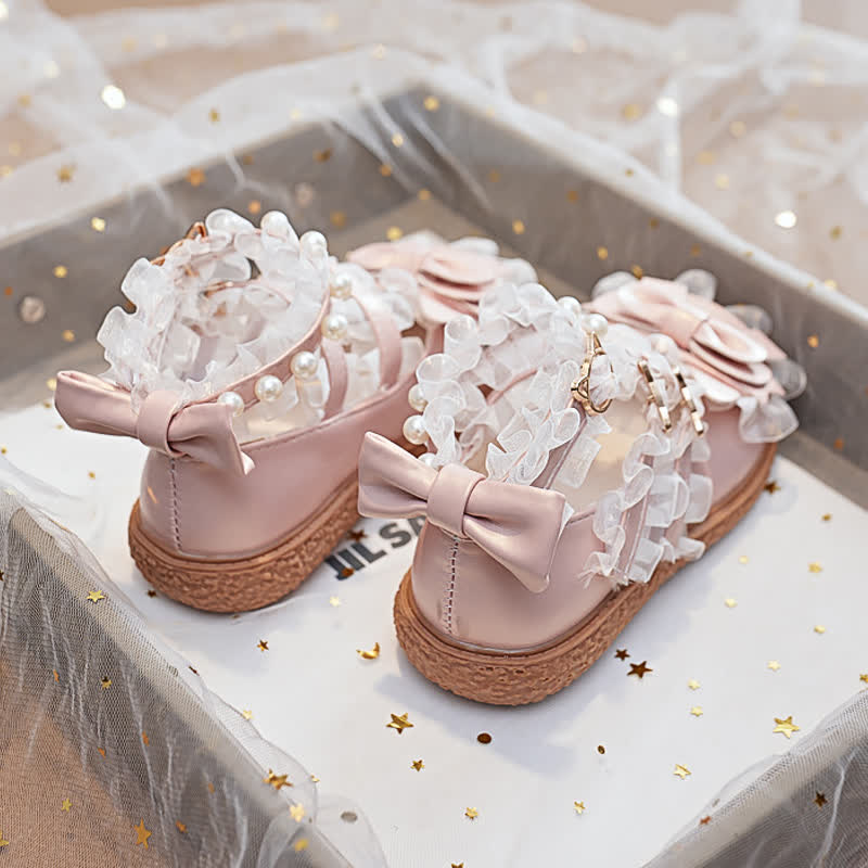 Solid Bow Pearl Open Toe Sandals - image 7