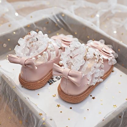 Solid Bow Pearl Open Toe Sandals - image 7