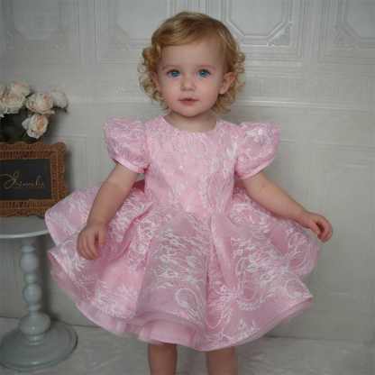 Lace Bow Short Sleeve Midi Dresses - image 8