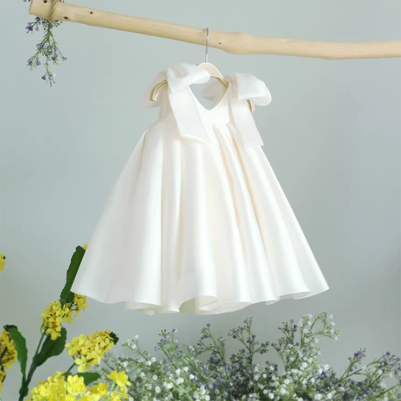 Satin Bow Sleeveless Mid-long Dresses - image 7