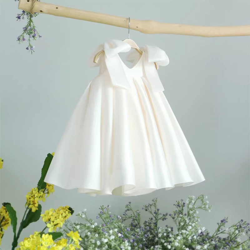 Satin Bow Sleeveless Mid-long Dresses - image 7