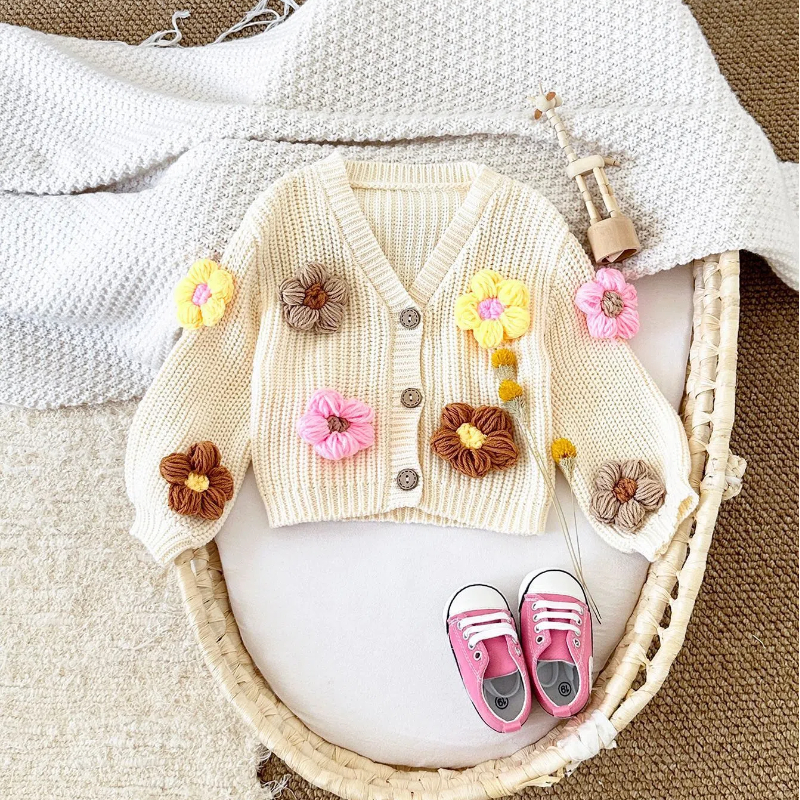 100% Cotton Flora Rosette Long Sleeve Regular Outerwear - image 6