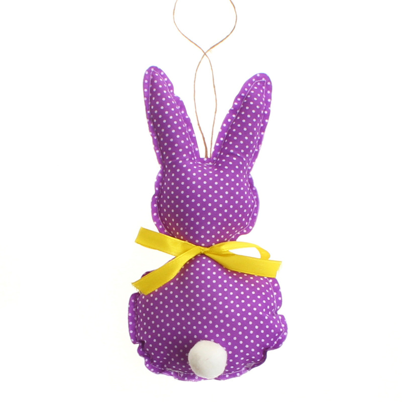 Polka Dots Fuzzy Ball Bunny Doll Toys - Dark Purple Base with Polka Dots - image 13