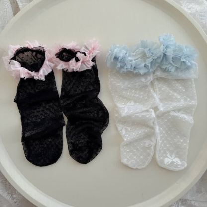 Solid Rosette Socks - image 9