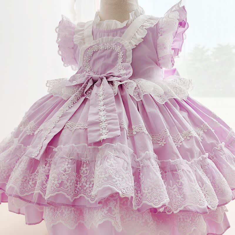 100% Cotton Lace Bow Sleeveless Midi Dresses - image 4