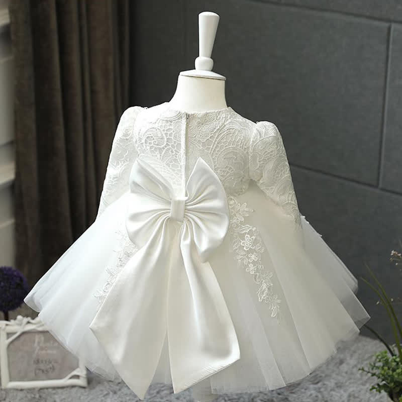 Mesh Applique Long Sleeve Midi Dresses - image 4