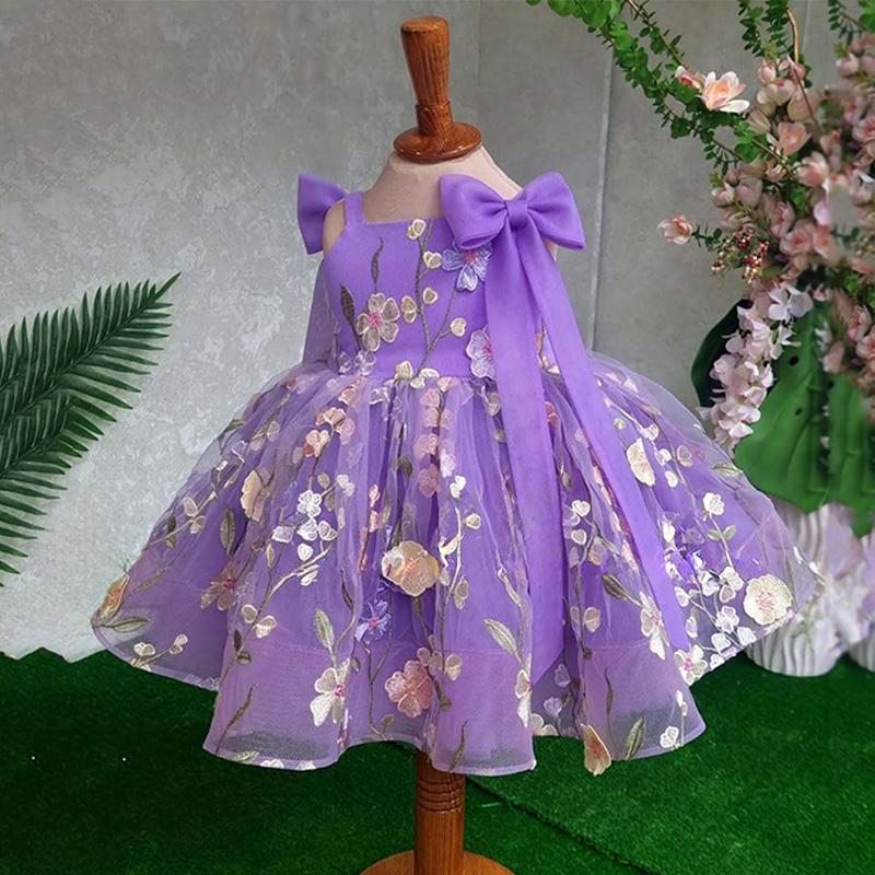 Mesh Bow Rosette Sleeveless Midi Dresses - image 3