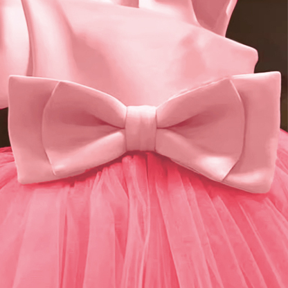 Mesh Bow Short Sleeve Regular Dresses - image 4