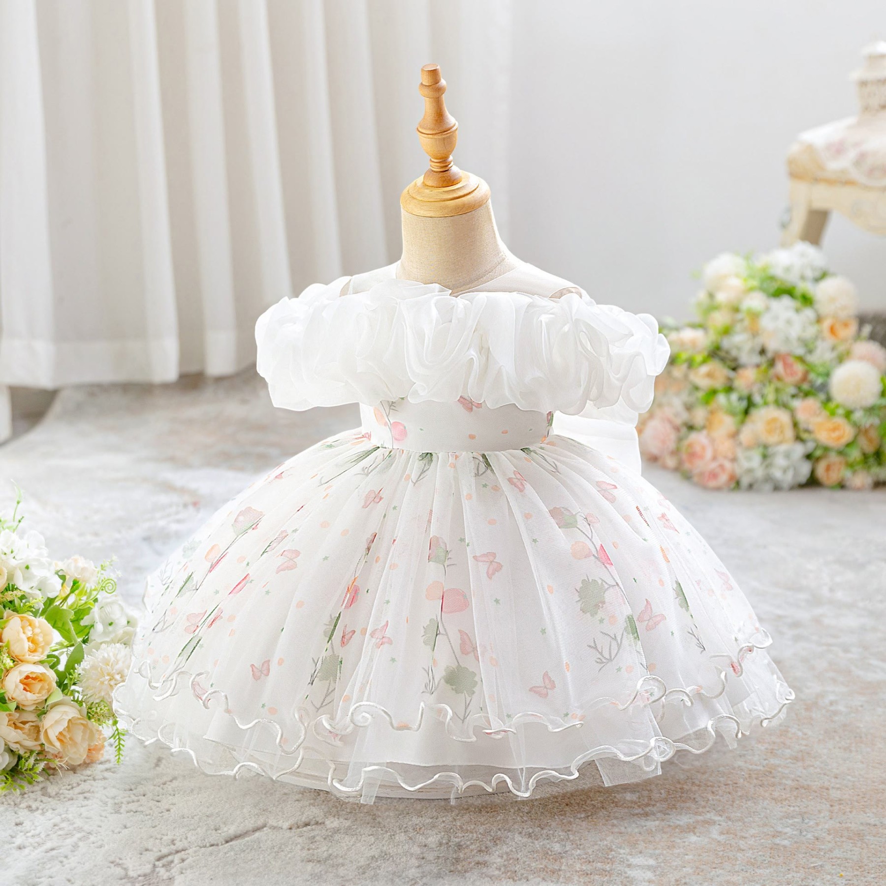 Mesh Bow Sleeveless Midi Dresses - image 16
