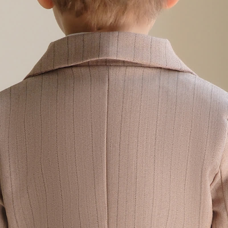 Cotton-blend Button Pocket Stitching Long Sleeve Regular Six-piece Formal Suit - image 6