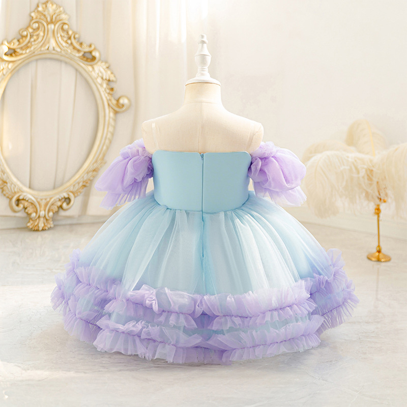 Mesh Tiered Short Sleeve Midi Dresses - image 4