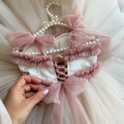 Mesh Bow Sleeveless Short Dresses - image 6