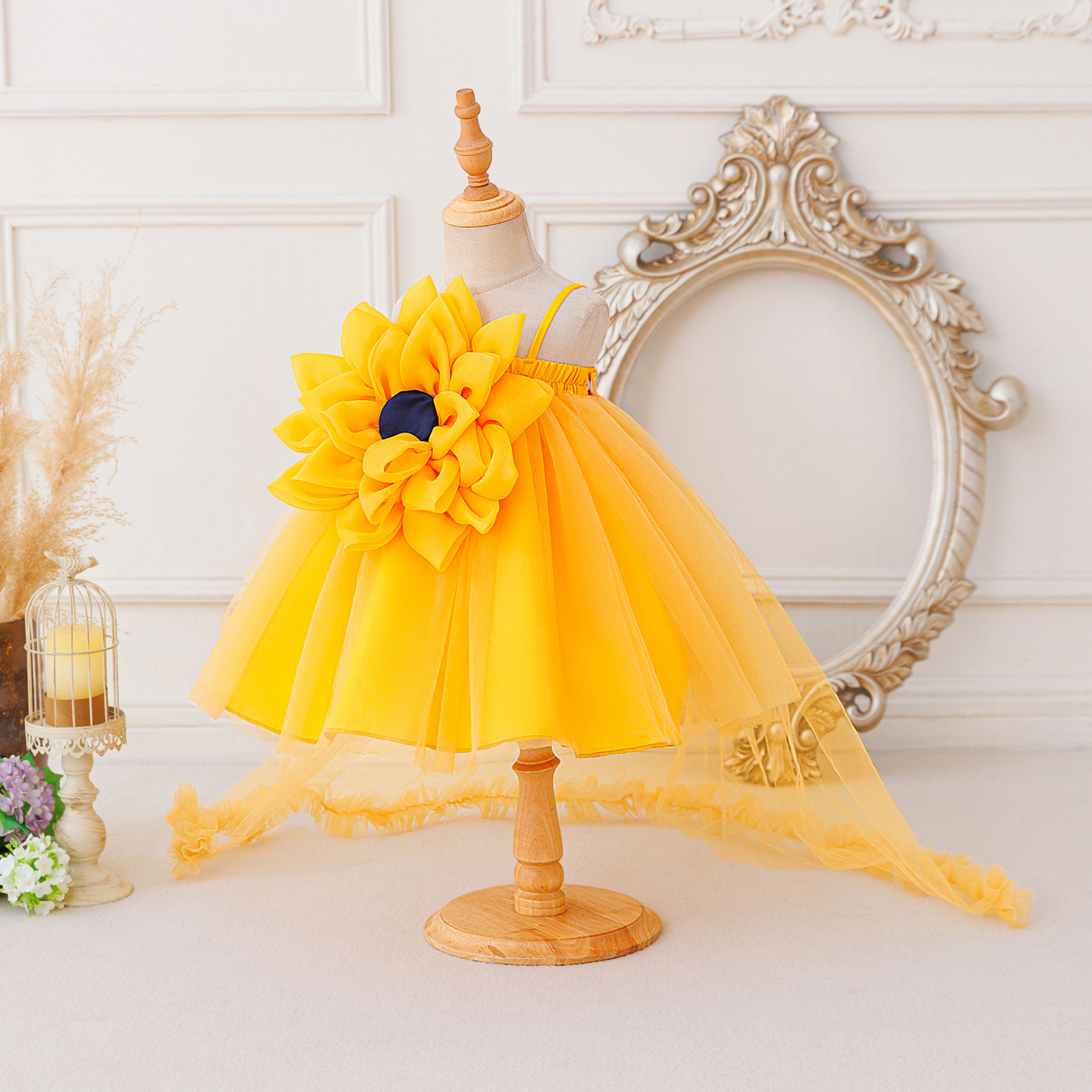 Mesh Rosette Sleeveless Midi Dresses - image 3