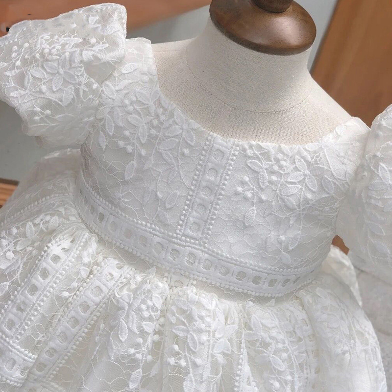 Embroidery Mesh Embroidery Short Sleeve Short Dresses - image 4