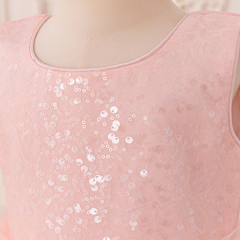 Mesh Folds Sequins Sleeveless Mid-long Dresses - image 4