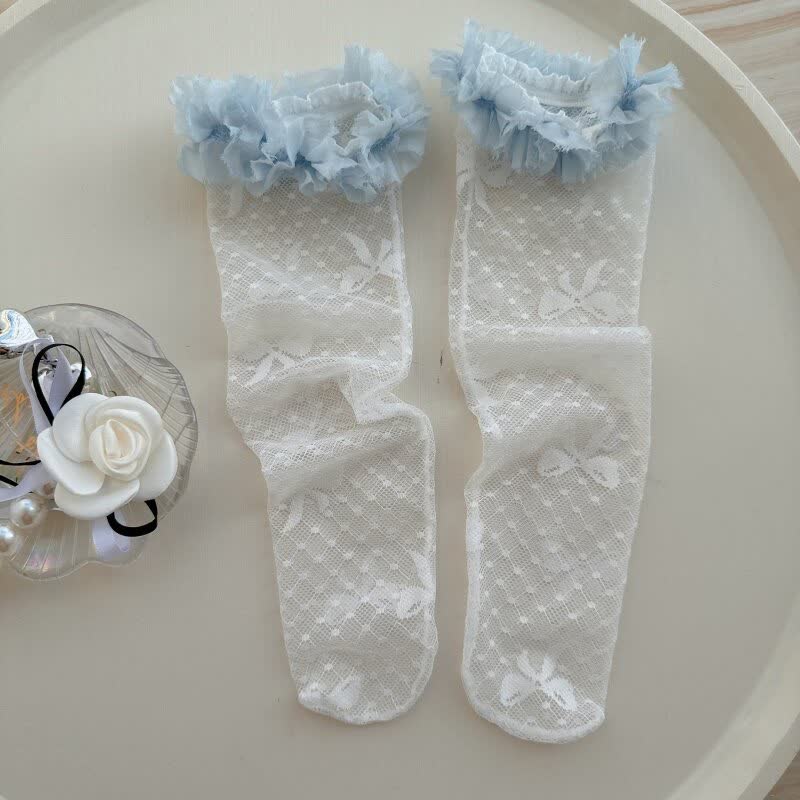 Solid Rosette Socks - image 7