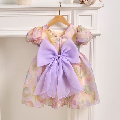 [Archive Sale] Organza Bow Pearl Short sleeve Midi Dresses - image 15