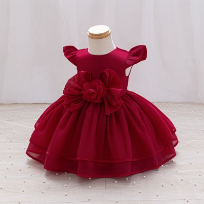Organza Rosette Cap Sleeve Midi Dresses - image 3