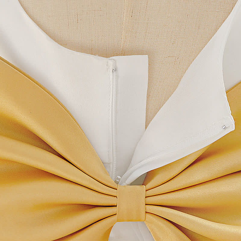 Embroidery Mesh Bow Short Sleeve Shorts Dresses - image 9