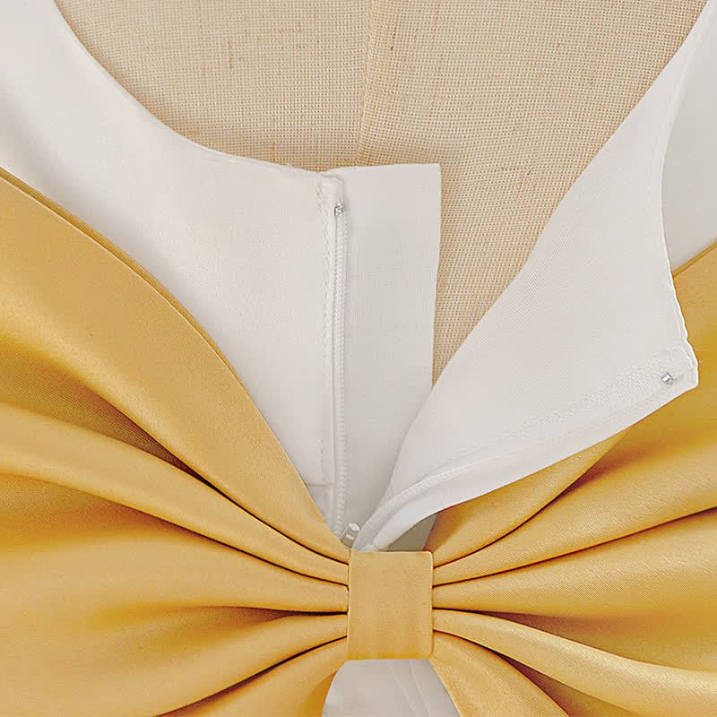 Embroidery Mesh Bow Short Sleeve Shorts Dresses - image 9