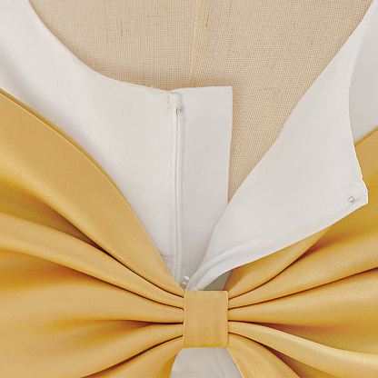 Embroidery Mesh Bow Short Sleeve Shorts Dresses - image 9