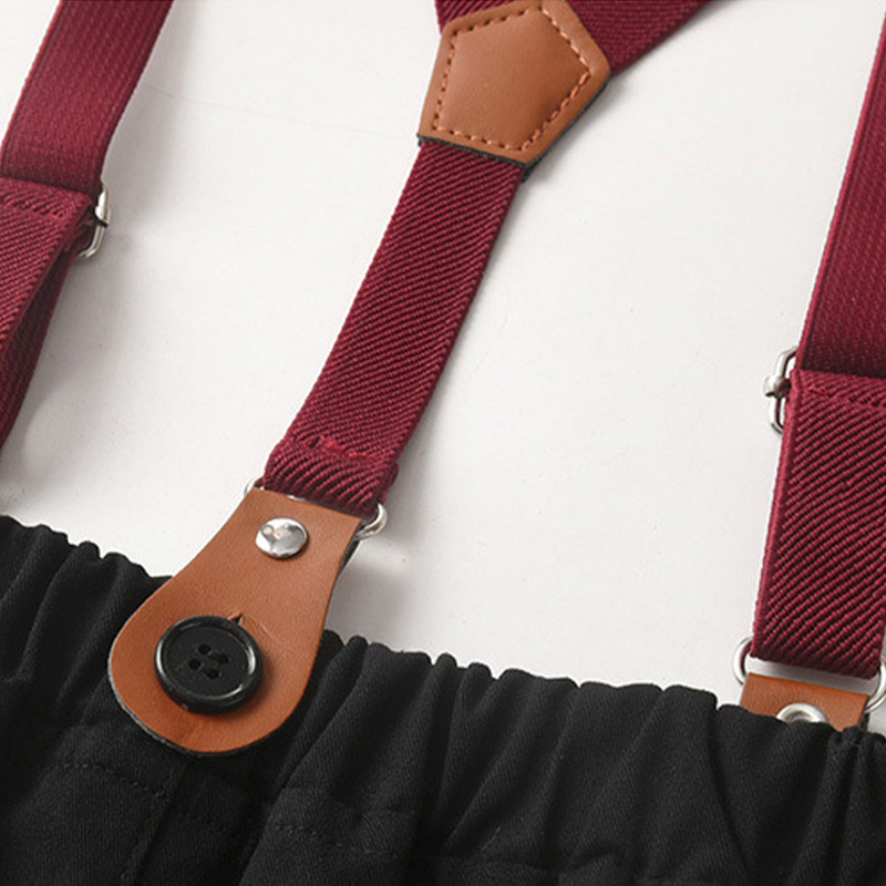 Cotton Bow Overalls Long Sleeve Regular 3-piece Formal Suit - image 14