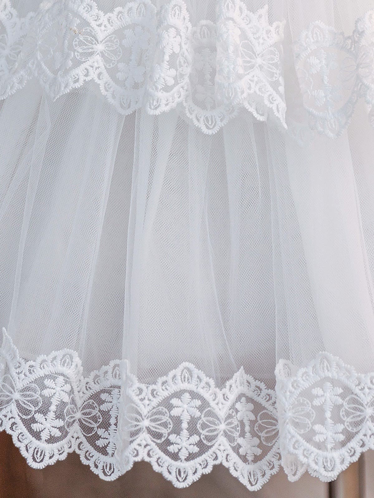 Mesh Bow Short Sleeve Short Dresses - image 8