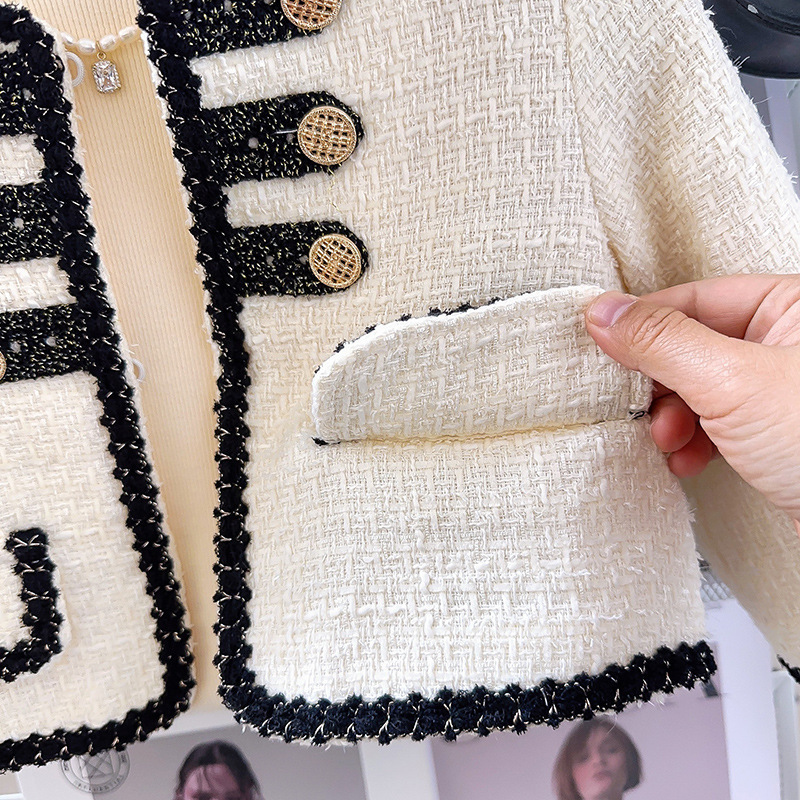 Tweed Panel Long Sleeve Crop Two-piece Set - image 15