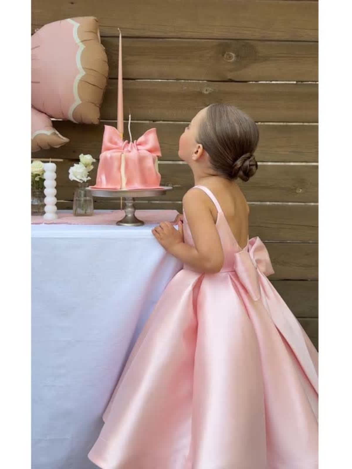 Satin Bow Sleeveless Mid-long Dresses - image 17